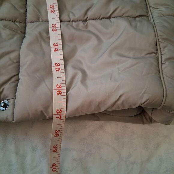 Diana Gallesi Quilted Gray Puffer Coat Parka Zip Up Knee Length LARGE Italy NWT - Picture 6 of 12